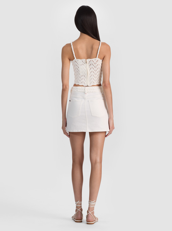 OFF WHITE-KARI DENIM MINI SKIRT