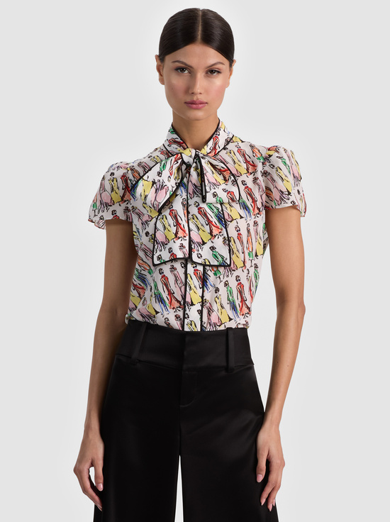 JEANNIE STACEFACE SILK BLOUSE