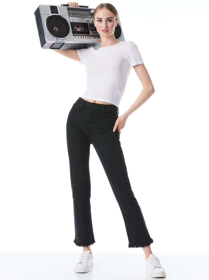 CINDY CROPPED TEE - WHITE image 4 - Alice And Olivia