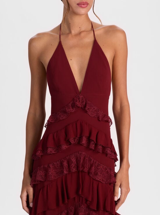 OXBLOOD-LIANA MAXI DRESS
