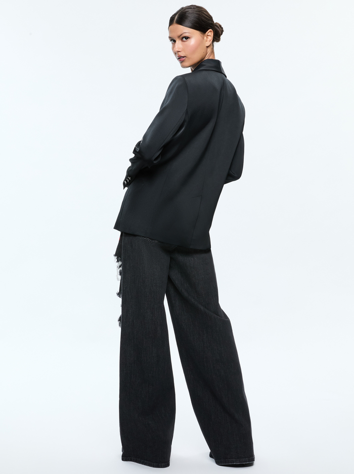 IVAN EMBELLISHED BLAZER - BLACK/SILVER image 2 - Alice And Olivia