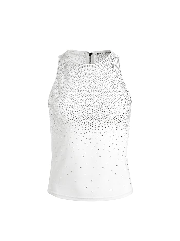 PANIA EMBELLISHED TOP - OFF WHITE/CRYSTAL image 5 - Alice And Olivia