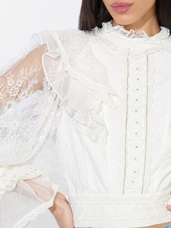 OFF WHITE-DELPHA EMBELLISHED TOP