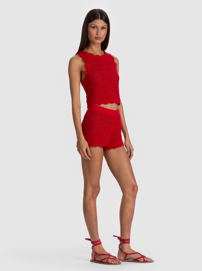 AMITY CROCHET TANK - CHILI PEPPER image 4 - ALICE + OLIVIA