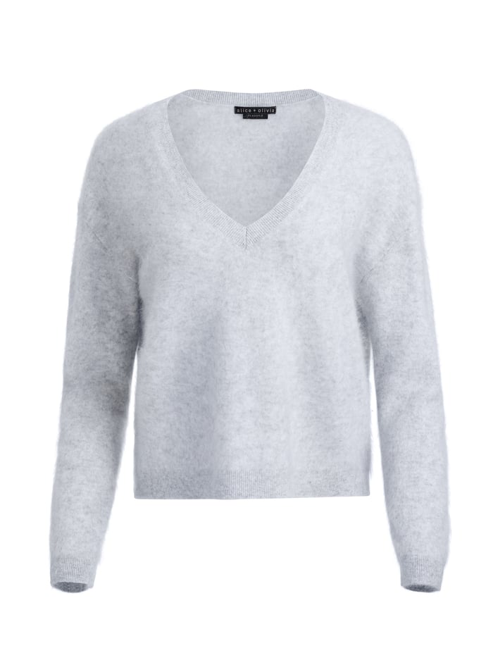 WILLIAMS CASHMERE PULLOVER - STORM GREY HEATHER image 5 - Alice And Olivia