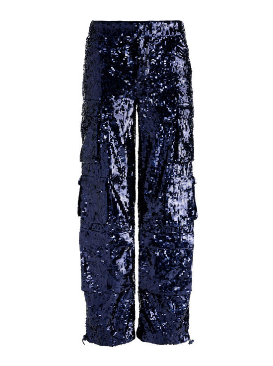 MIDNIGHT BLUE-OLYMPIA SEQUIN CARGO PANT