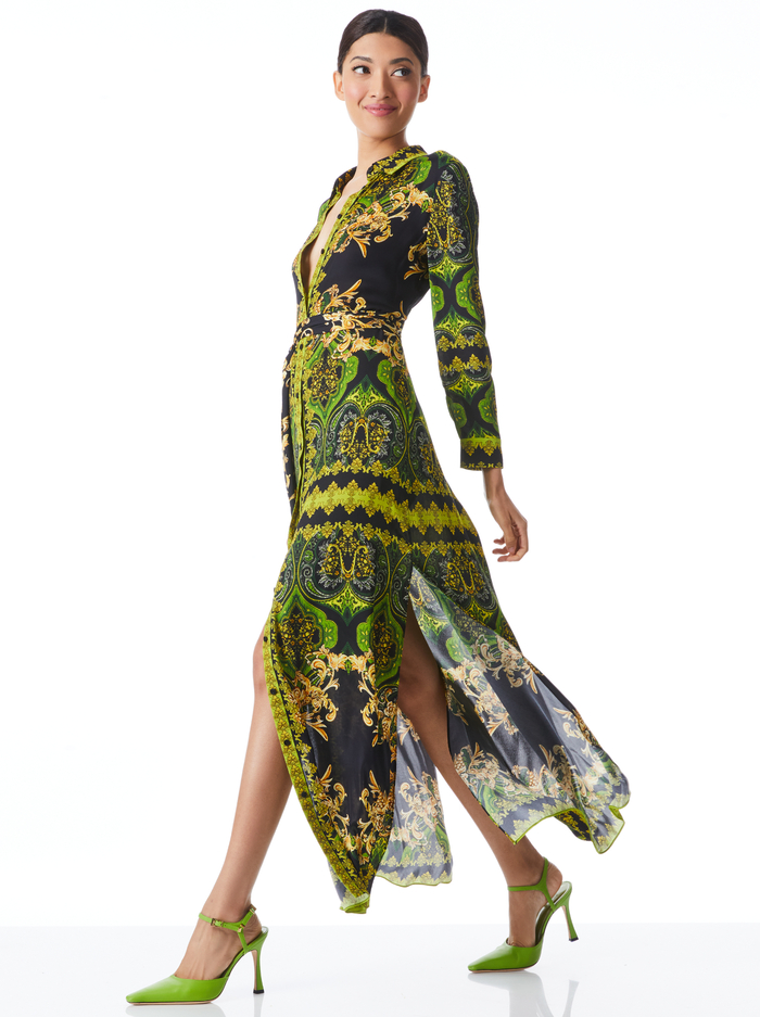 CHASSIDY MAXI SHIRT DRESS - RENDEZVOUS image 4 - Alice And Olivia