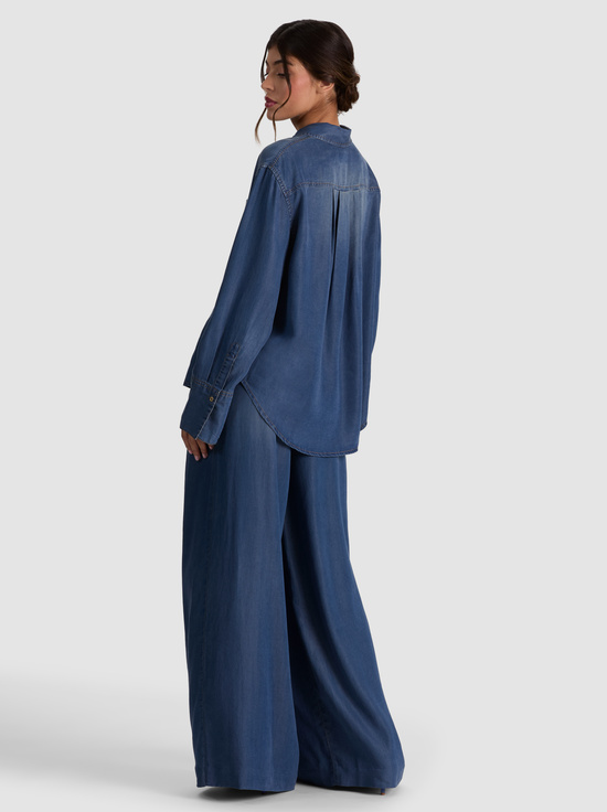 BROOKLYN BLUE-FINELY OVERSIZED DENIM BUTTON DOWN