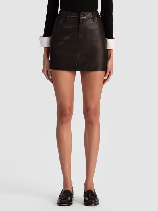 BLACK-JOSS LEATHER MINI SKIRT