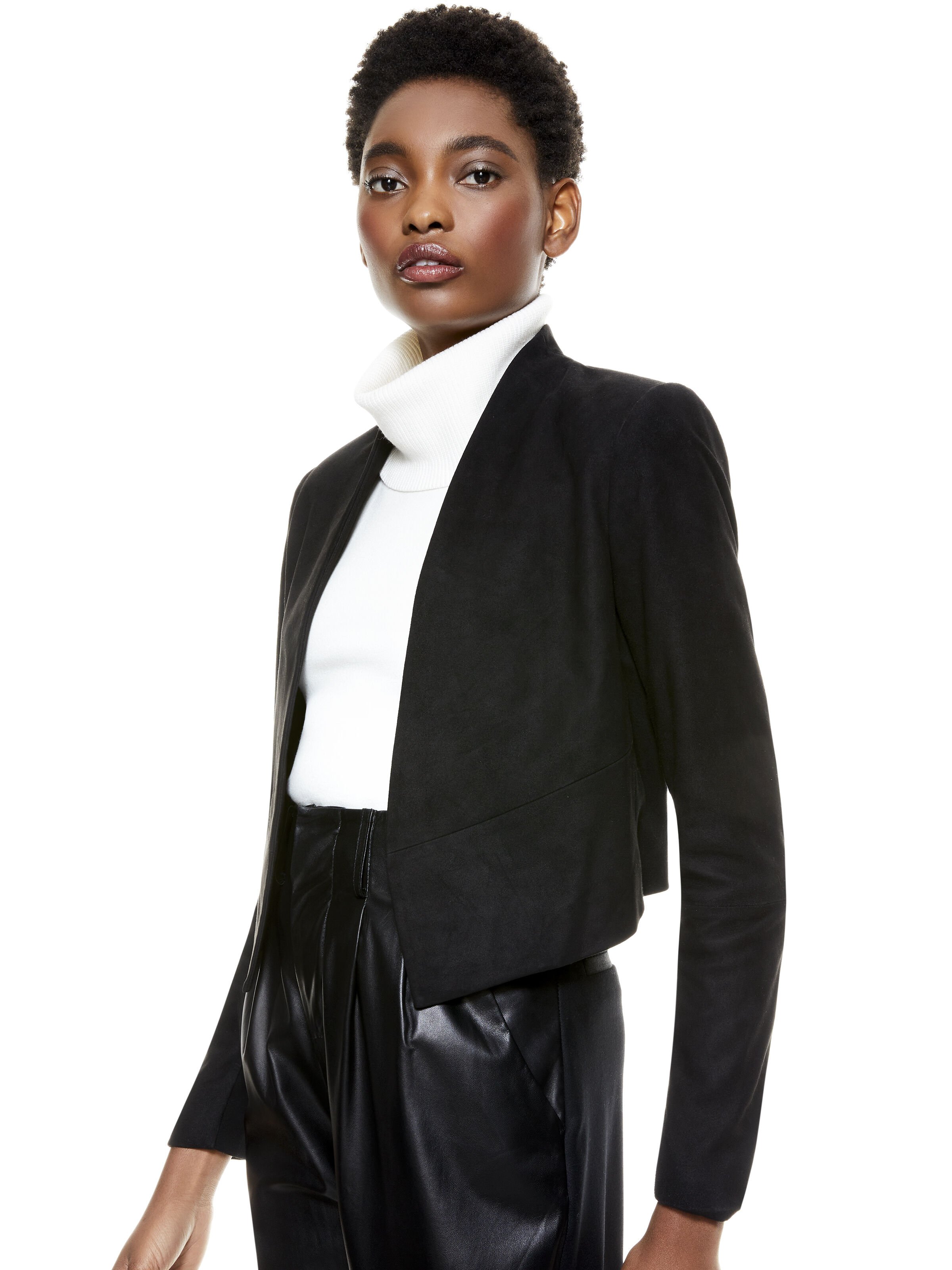 Harvey Suede Jacket In Black Alice Olivia