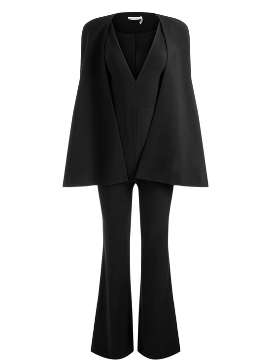 BLACK-NOVA CAPE JUMPSUIT