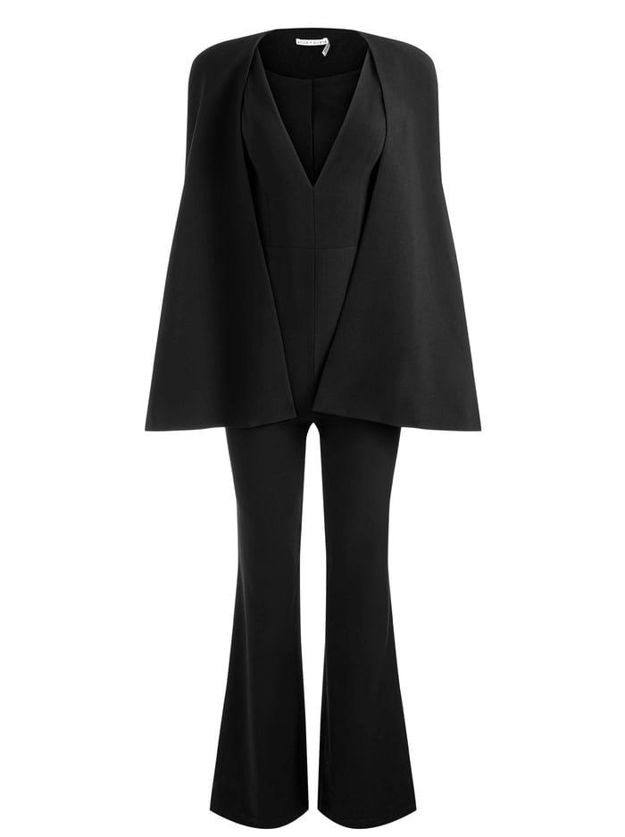 NOVA CAPE JUMPSUIT - BLACK image 5 - Alice And Olivia