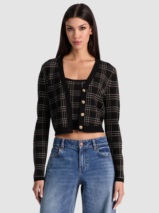 BLACK MULTI-GRACE CASHMERE CARDIGAN