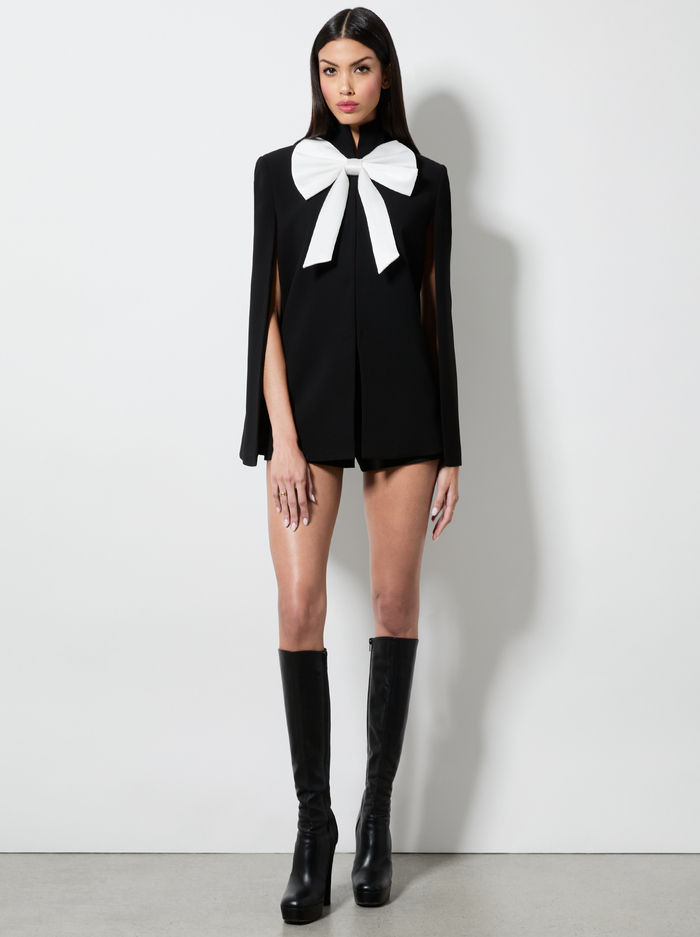 PHILIPPA BOW CAPE - BLACK/OFF WHITE image 1 - Alice And Olivia