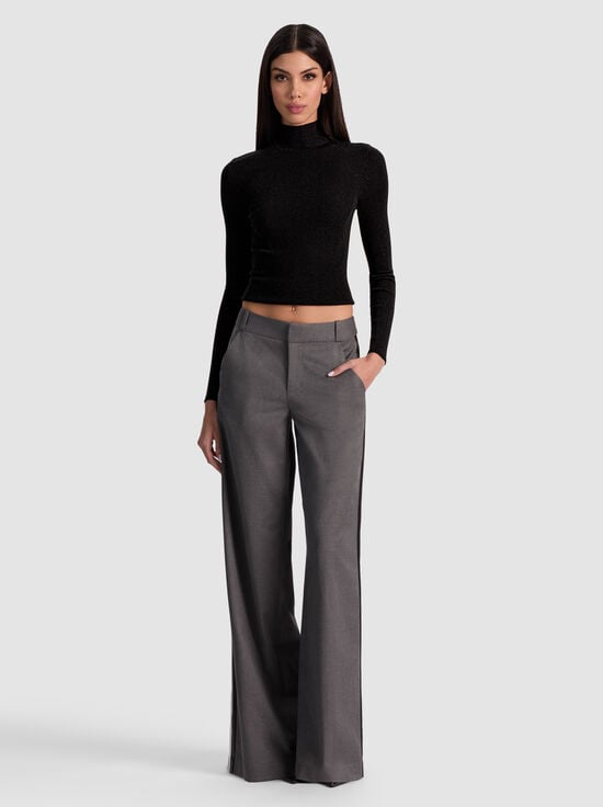 BLACK-ROBERTA RIBBED TURTLENECK