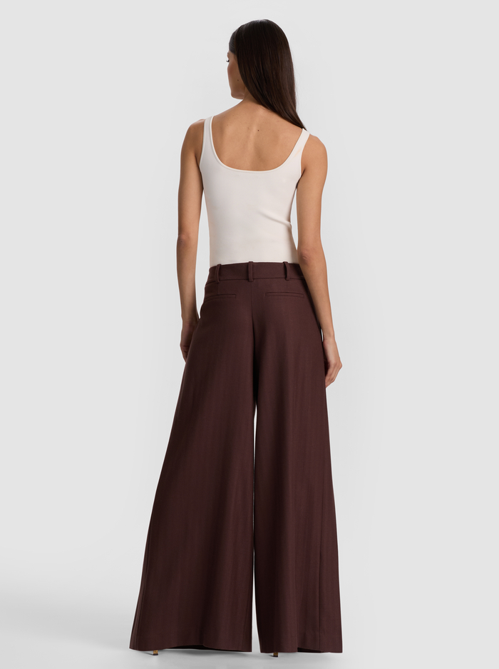 SIMON PLEATED TROUSER - DARK CHOCOLATE image 2 - ALICE + OLIVIA