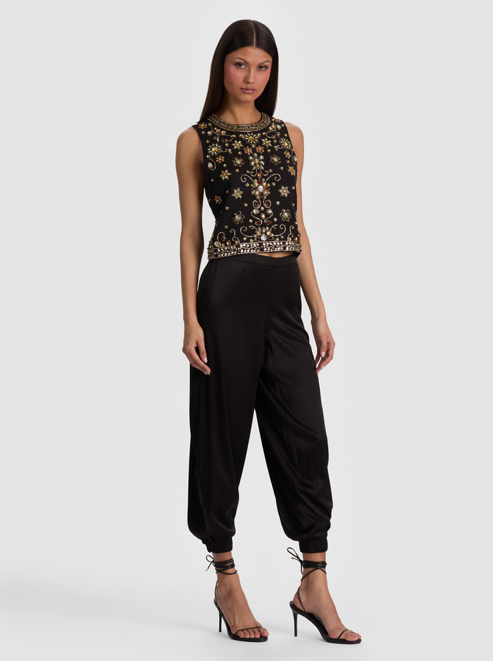 AMAL EMBELLISHED TANK - BLACK/MULTI image 4 - ALICE + OLIVIA