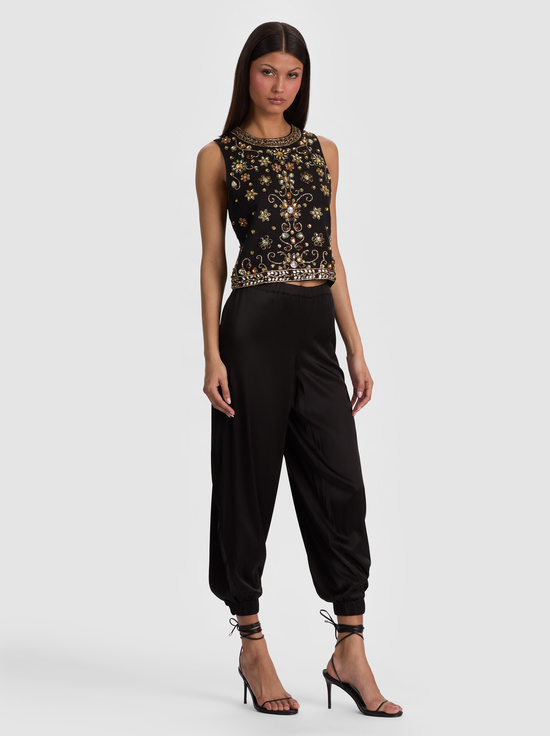 BLACK/MULTI-AMAL EMBELLISHED TANK