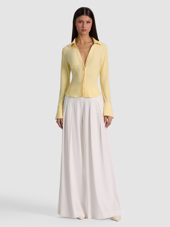 FREYA BUTTON DOWN TOP - BUTTER image 1 - ALICE + OLIVIA