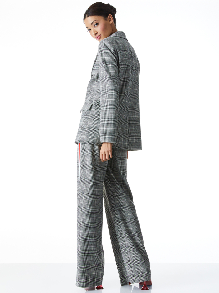 ARIAS LINEN BLAZER - BLACK/OFF WHITE image 1 - Alice And Olivia