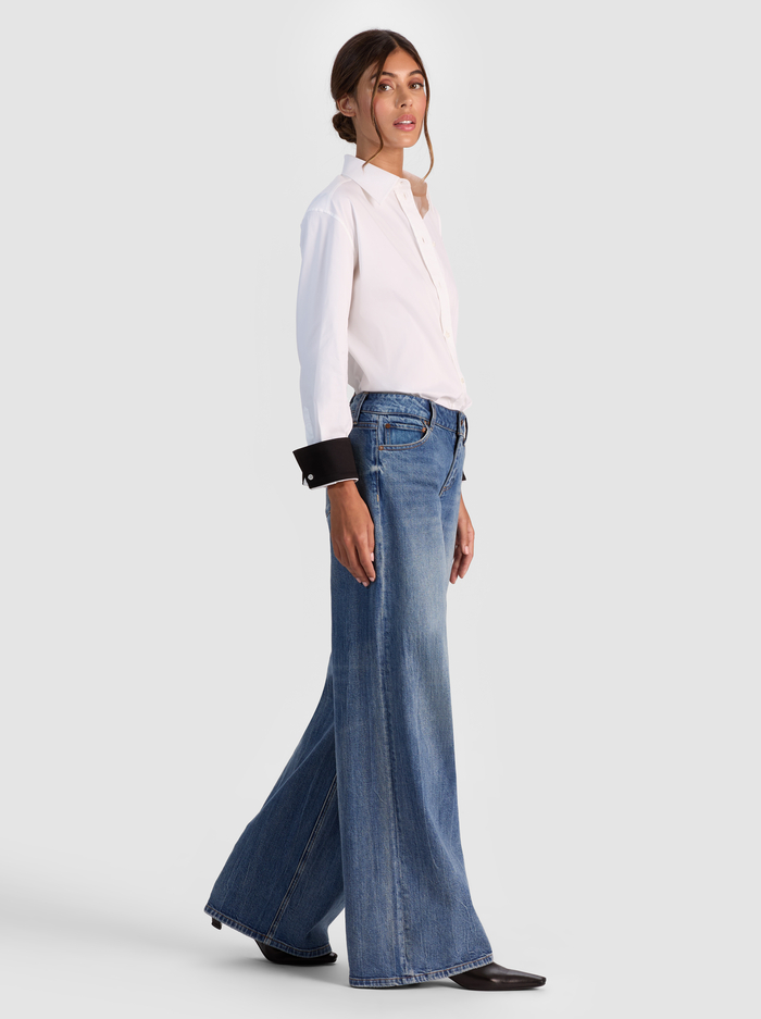 PERFECT BUTTON DOWN - OFF WHITE/BLACK image 4 - Alice And Olivia