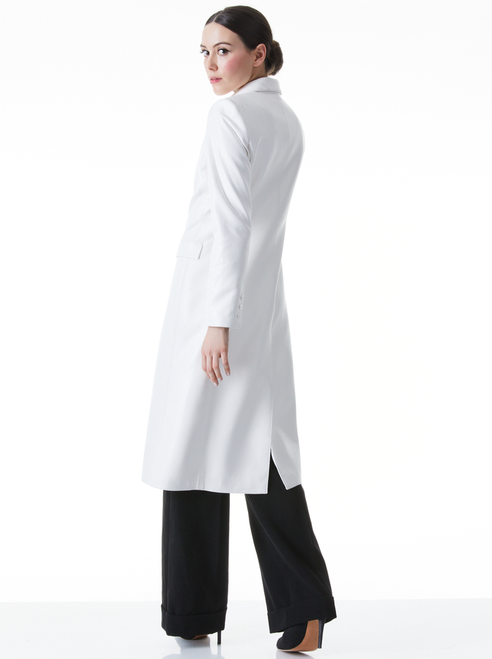 MACEY VEGAN LEATHER LONG BLAZER - OFF WHITE image 1 - Alice And Olivia