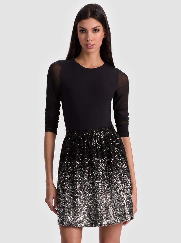 CHARA EMBELLISHED MINI DRESS - BLACK/MULTI image 3 - Alice And Olivia