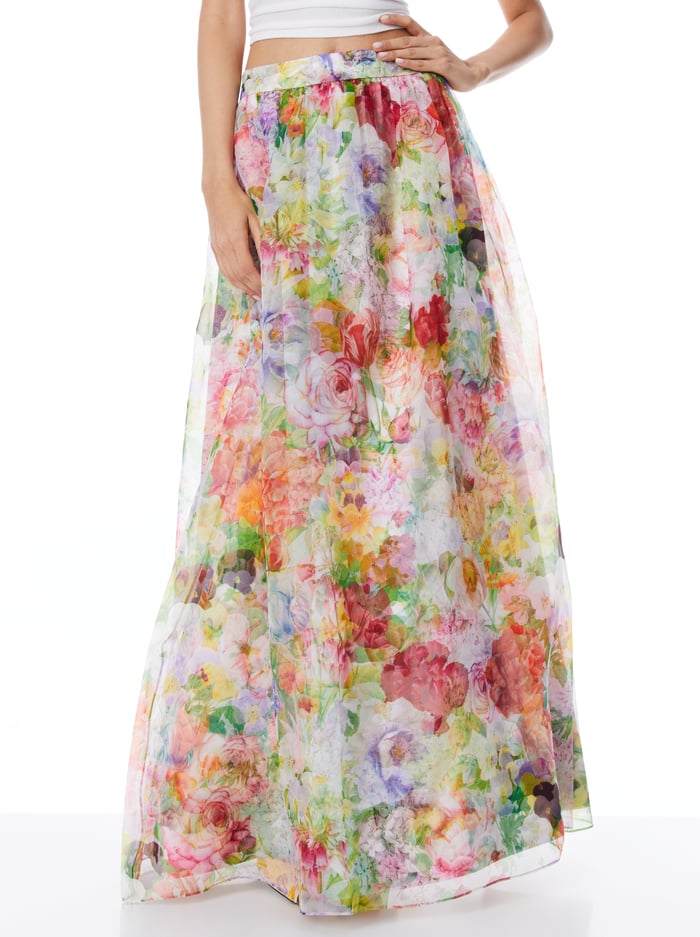 DIXIE BALLGOWN SKIRT - DAWN FLORAL - Alice And Olivia