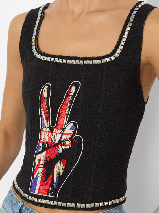 BLACK MULTI-BRESLIN BAND TEE CORSET