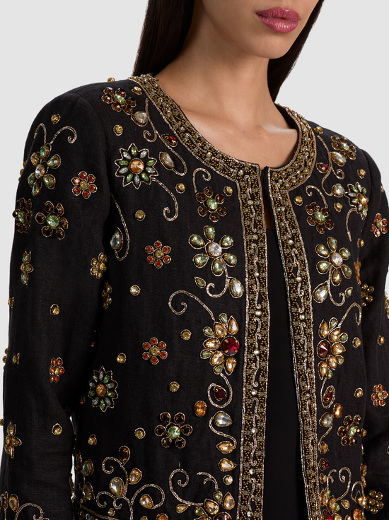 BLACK/MULTI-KIDMAN EMBELLISHED JACKET