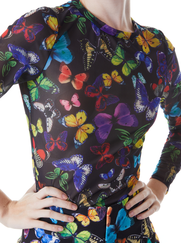 DELAINA MESH TOP - BUTTERFLY HIGH BLACK image 3 - Alice And Olivia