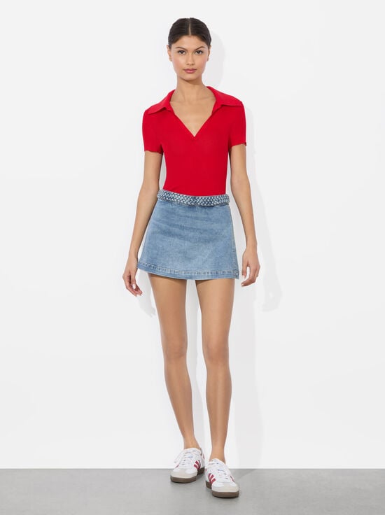 PEYTON VINTAGE BLUE-LAKELYN DENIM SKORT