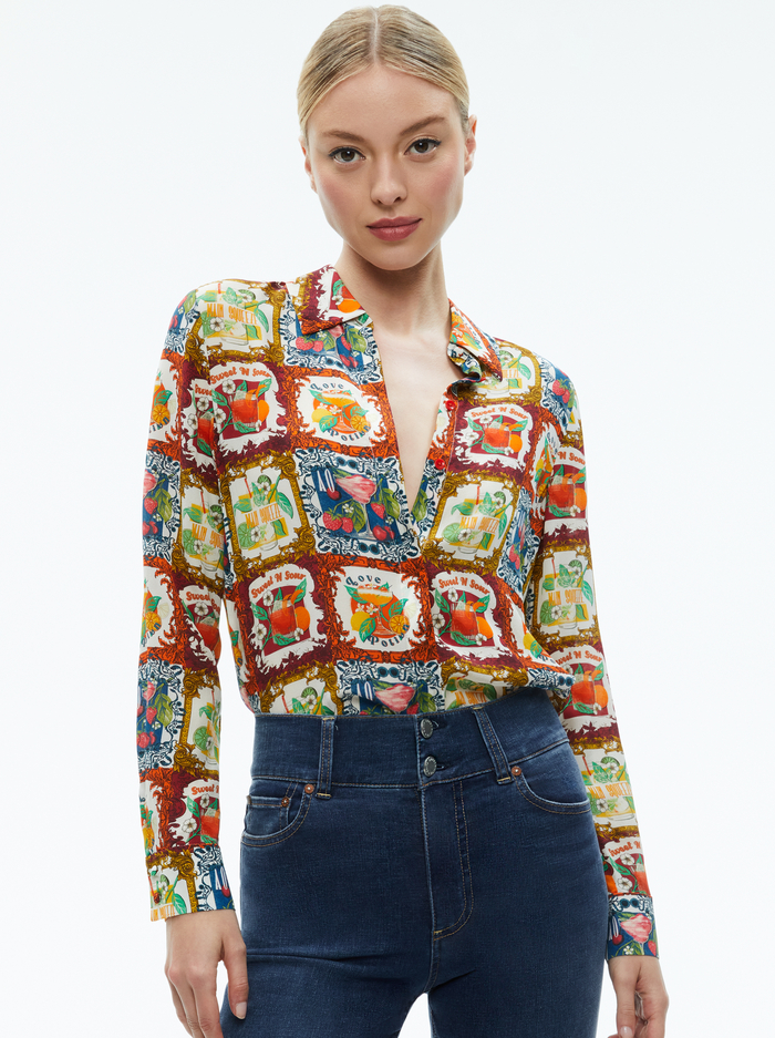 WILLA SILK BLOUSE - A SUMMER DAY - Alice And Olivia