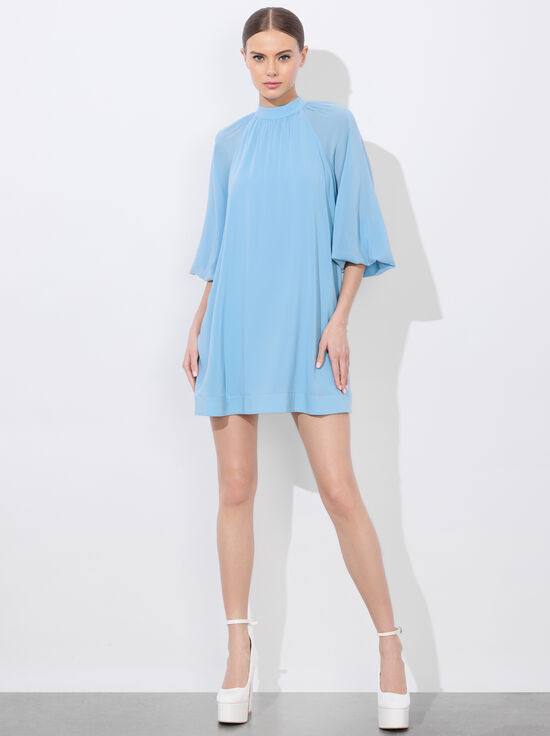 MINERAL BLUE-GRACEN TRAPEZE MINI DRESS