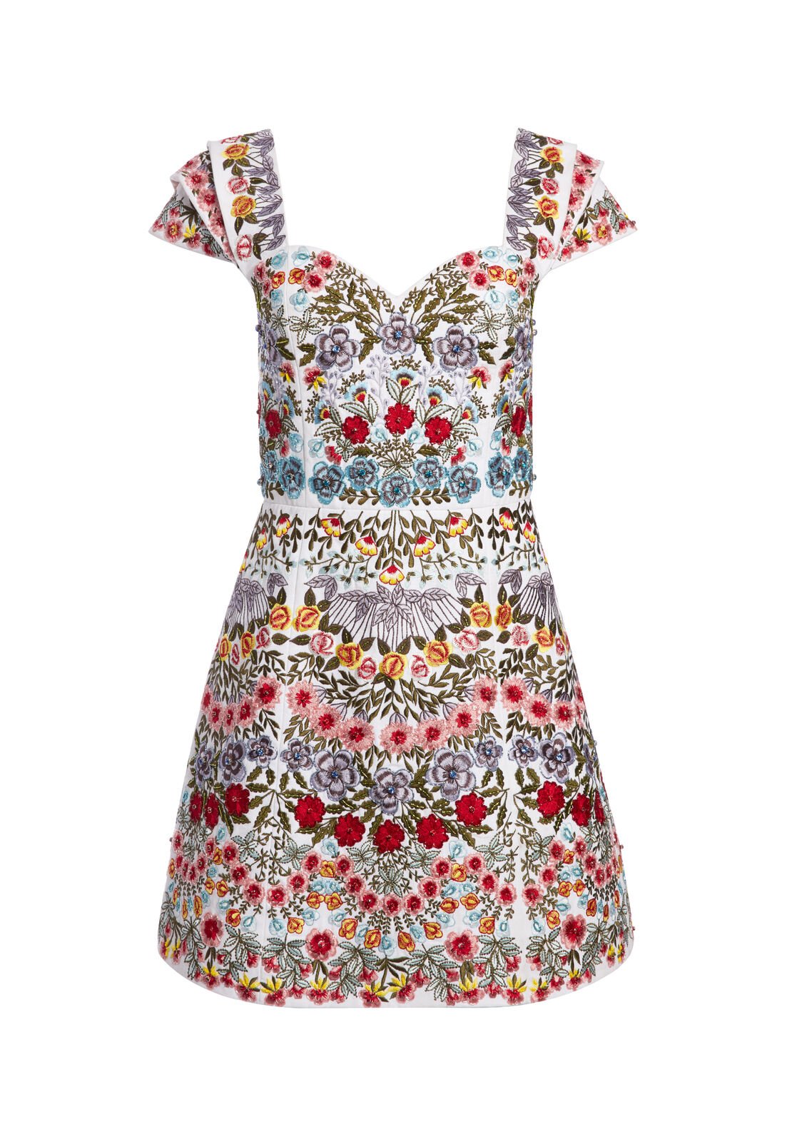 Roz Beaded Party Mini Dress In Multi Alice And Olivia