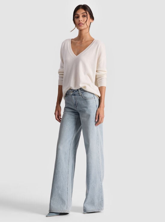 ECRU-WILLIAMS CASHMERE PULLOVER