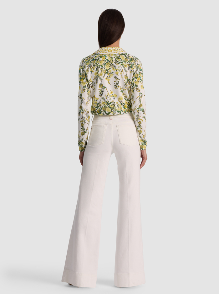 CARSON PRINTED CARDIGAN - FRESH AIR BUTTER image 3 - ALICE + OLIVIA