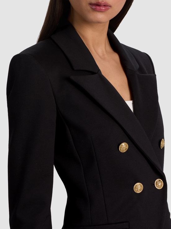 BLACK-SABLE DOUBLE BREASTED CROPPED BLAZER