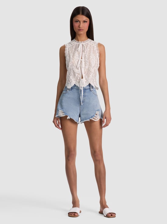 OFF WHITE-AMAL EMBROIDERED TANK