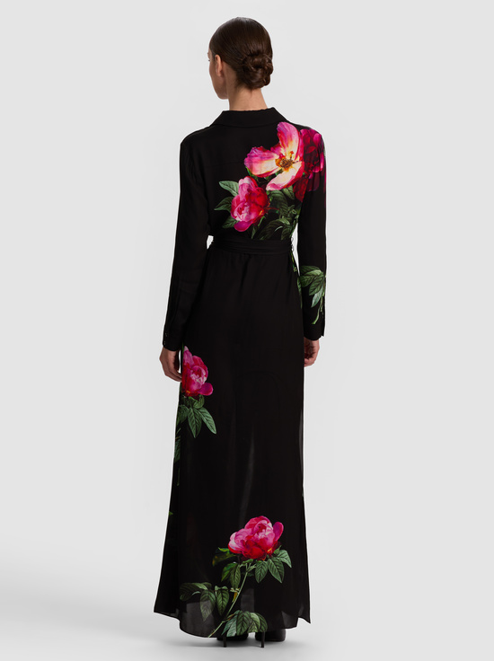 EMPRESS BLOOM BLACK-CHASSIDY MAXI SHIRT DRESS