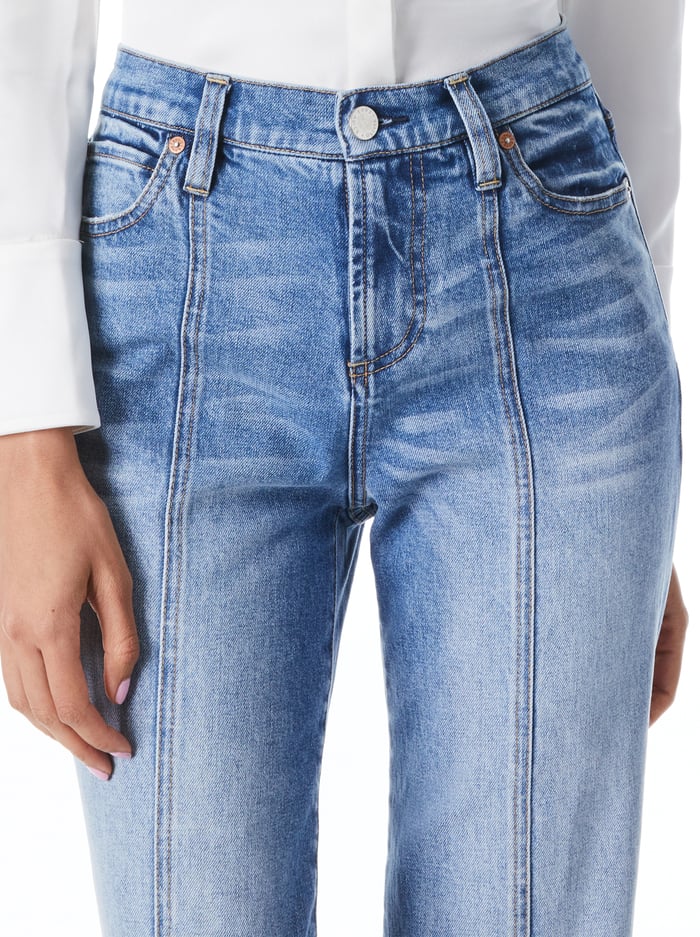 TIMOTHY LOW RISE JEAN WITH SLIT - PASADENA BLUE image 3 - Alice And Olivia