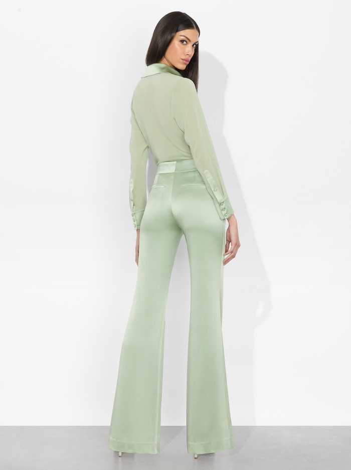 WILLA 70S COLLAR SILK BLOUSE - SAGE image 2 - Alice And Olivia