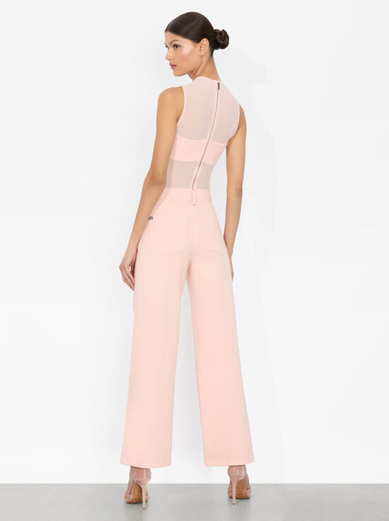 PINK BLOOM-BANDEAU SLEEVELESS BODYSUIT