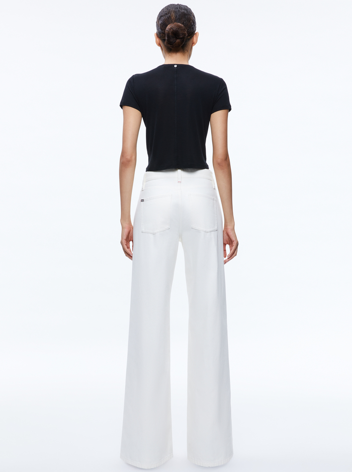 TRISH MID RISE BAGGY JEAN - ECRU image 1 - Alice And Olivia