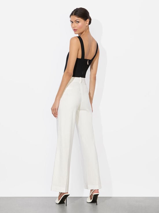 OFF WHITE-QUINN LINEN KICK FLARE PANT