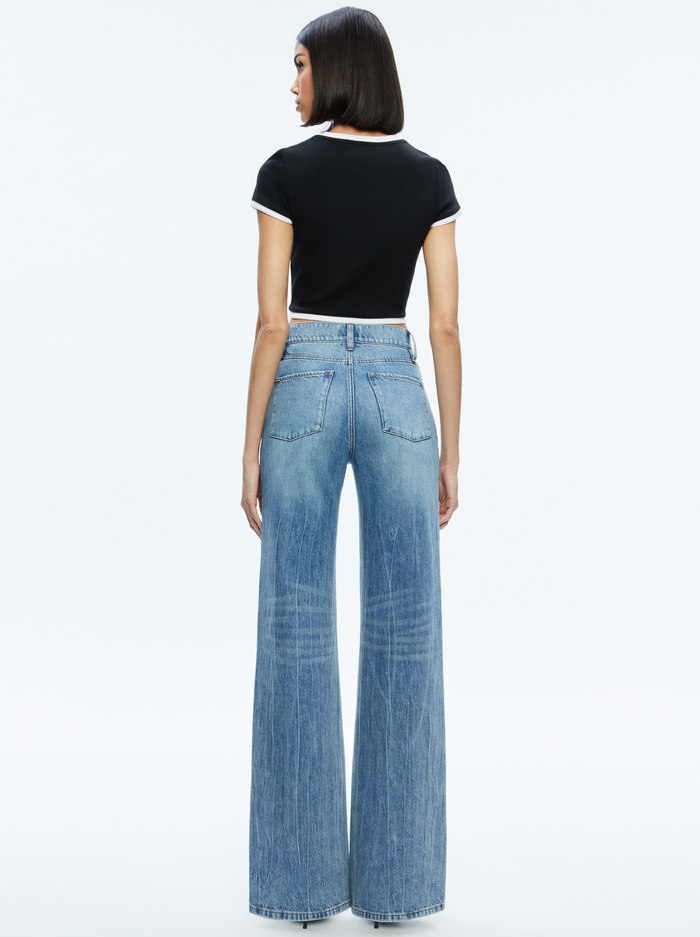 BABY TEE - BLACK/OFF WHITE image 1 - Alice And Olivia