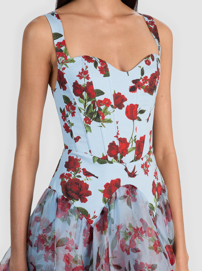 DOROTHEA PRINTED BALLGOWN - AMERICAN BEAUTY CAROLINA BLUE image 3 - ALICE + OLIVIA