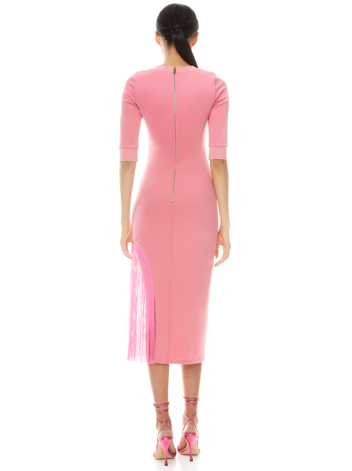 KEANNA ASYMMETRICAL FRINGE DRESS - CALYPSO PINK image 1 - Alice And Olivia