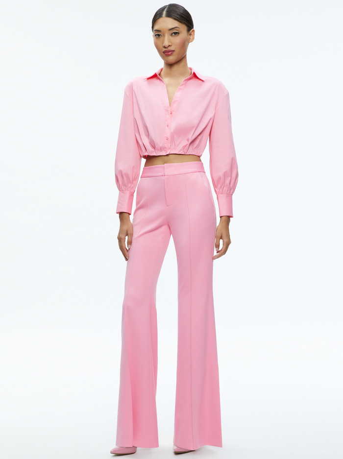 TRUDY CROPPED BUTTON DOWN - CHERRY BLOSSOM image 4 - Alice And Olivia