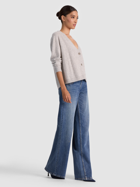 STORM GREY HEATHER-BRADLEY CASHMERE CARDIGAN